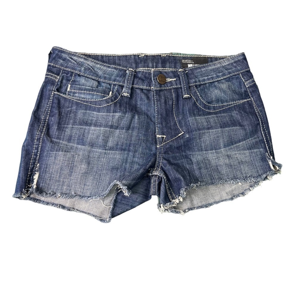 William Rast Denim Cut off Denim Jean Shorts Split Hem Raw Hem Size 26